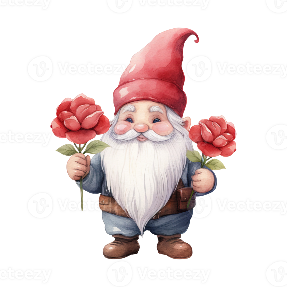 AI generated Adorable Valentine Gnome - A Charming Symbol of Love and Happiness for Special Occasions png