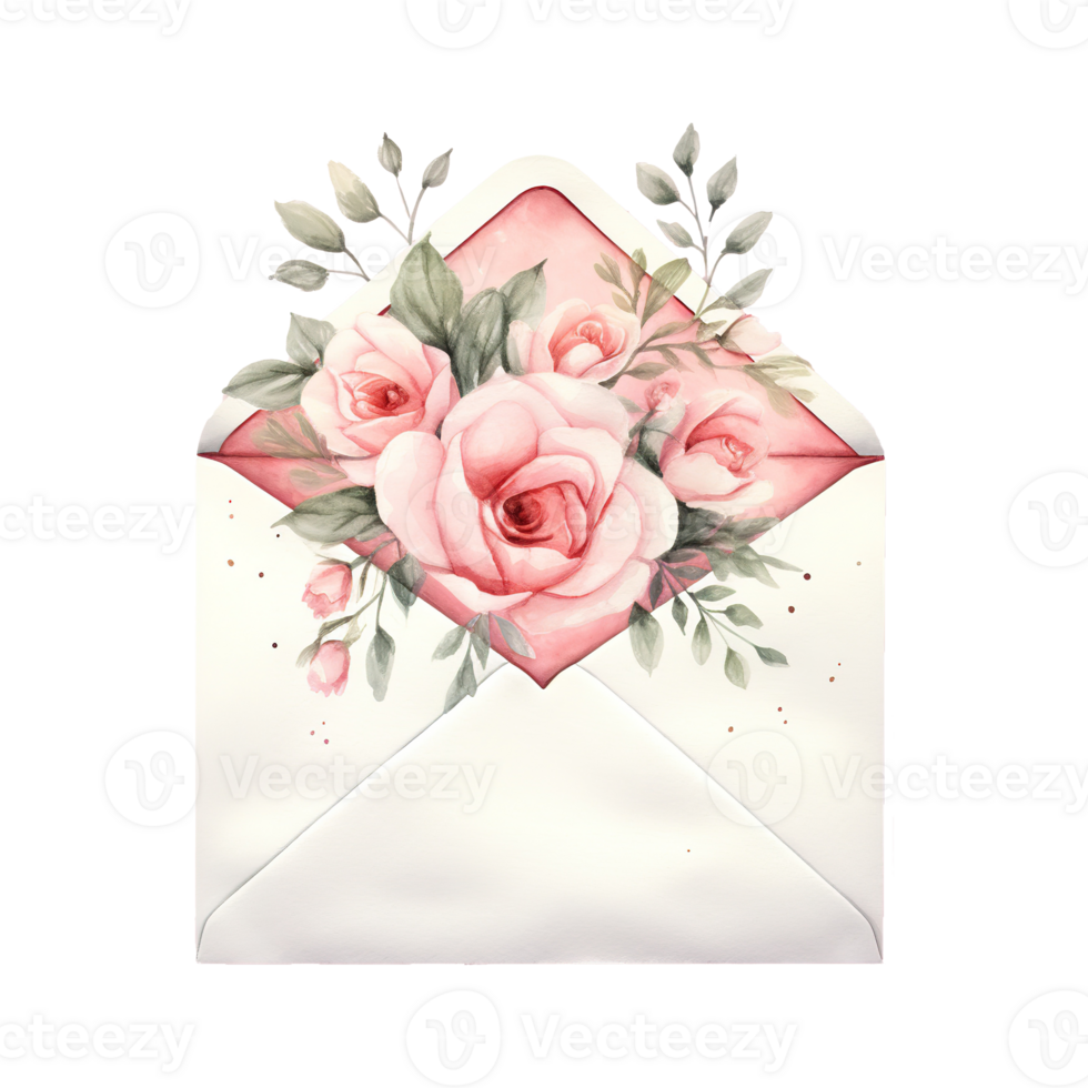 AI generated Express Love in Style with a Valentine's Envelope - Delicate and Meaningful for Festive Occasions png