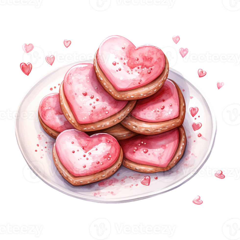 AI generated Valentine Cookies for a Sweet Celebration of Love png