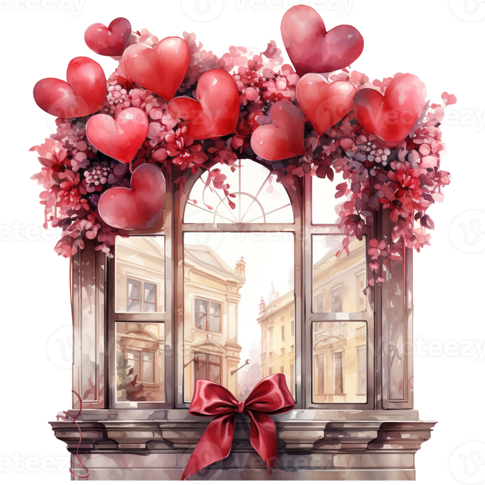 AI generated Capture Love through the Valentine Window - Creating a Warm and Romantic Atmosphere png