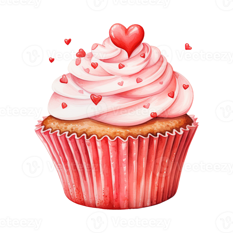 ai generato culinario diletto San Valentino Cupcake - un' festivo trattare per addolcire il tuo amore celebrazione png