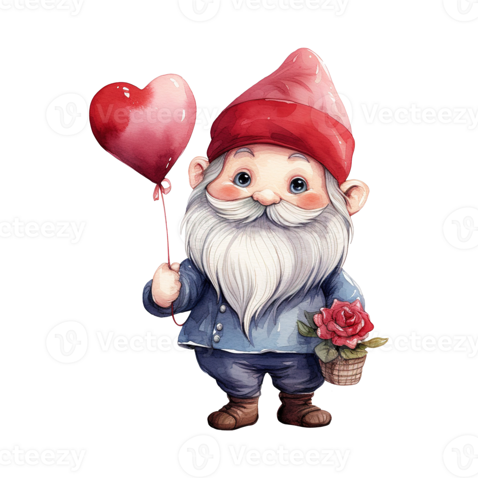 AI generated Adorable Valentine Gnome - A Charming Symbol of Love and Happiness for Special Occasions png