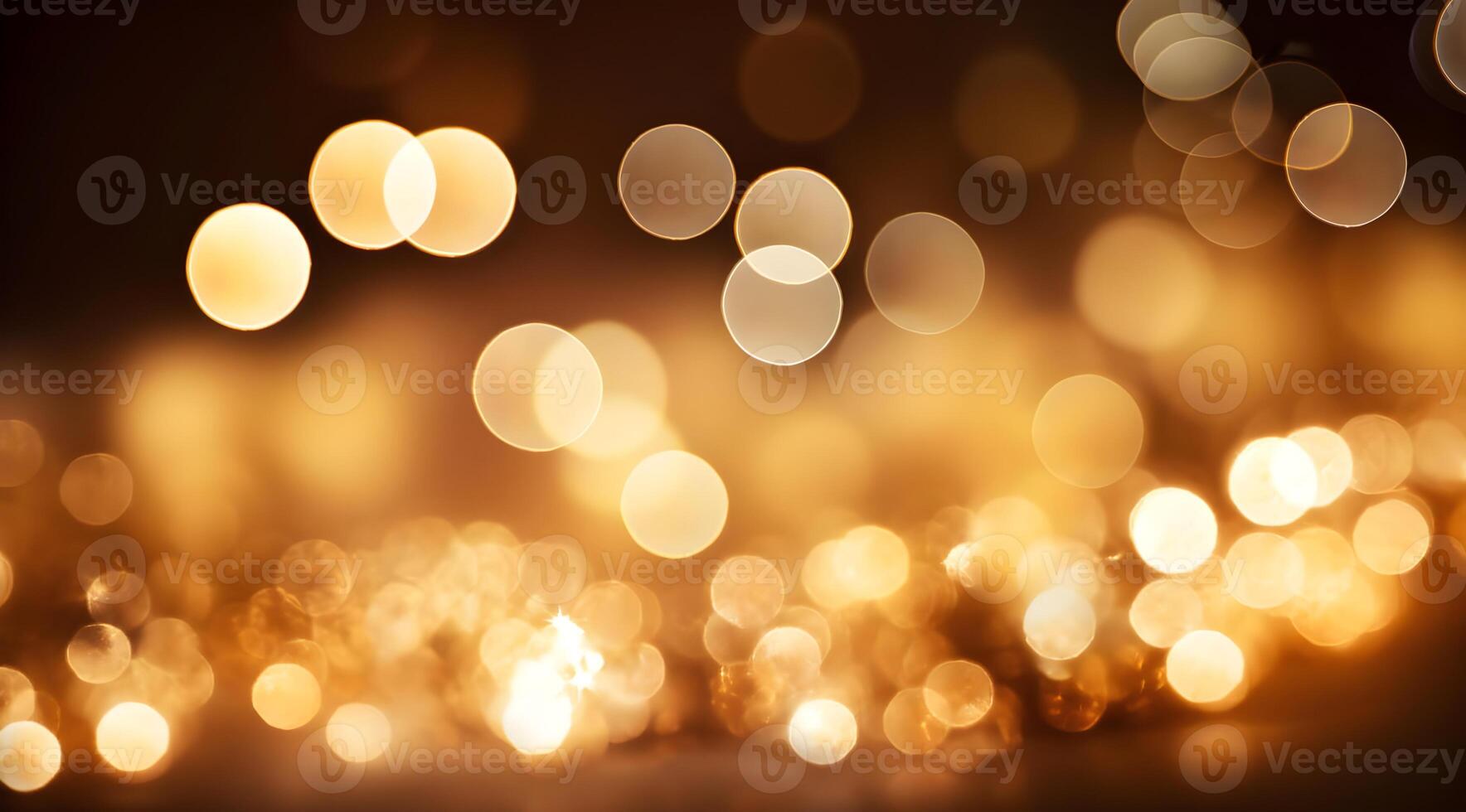 AI generated Abstract gold bokeh background. Christmas and New Year concept. photo