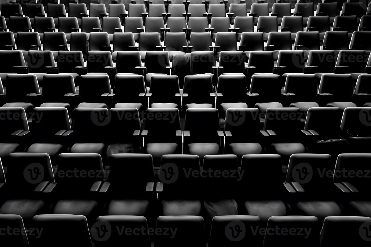 AI generated Empty cinema hall with red seats. Movie theatre. Neural network AI generated photo