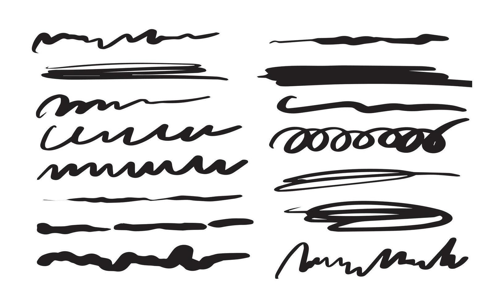 Vector highlighter elements. Black set highlighter elements