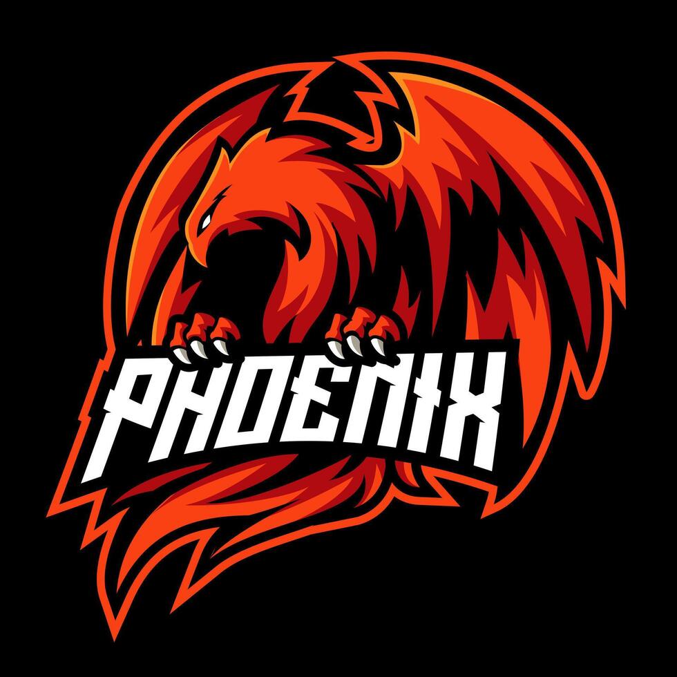 Phoenix mascot logo template design vector