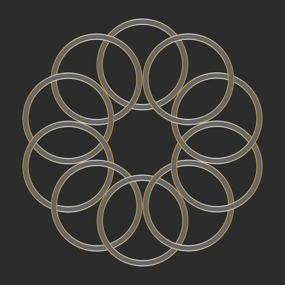 diez anillo oro circulo vector