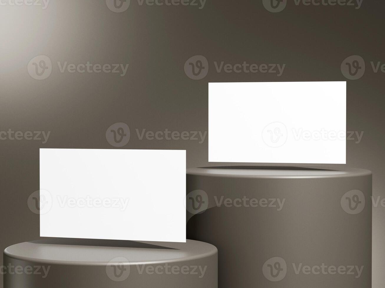 Elegant floating business card logo mockup presentation photo