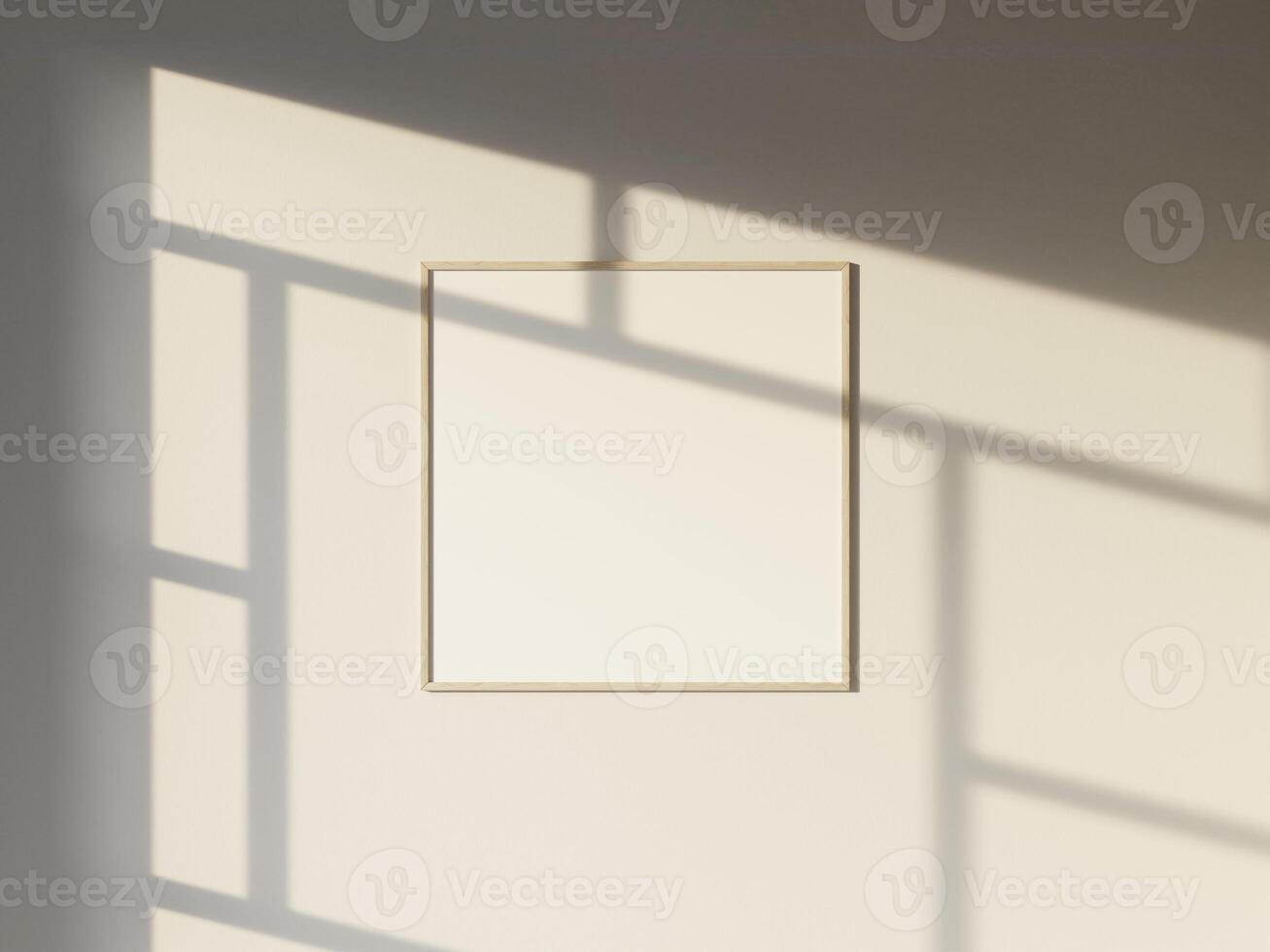 Mockup poster frame in modern interior background with window shadow photo
