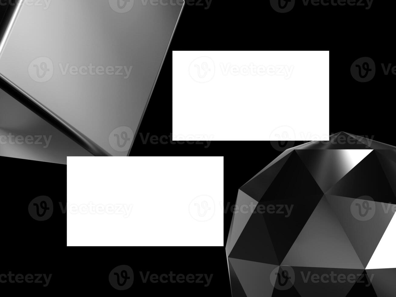 Elegant business card on black metal background photo