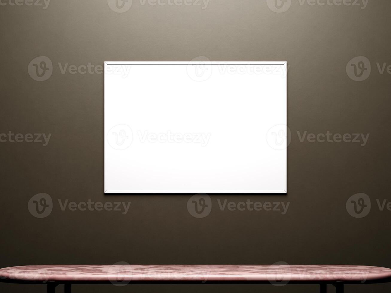 Mockup poster frame in modern interior background photo