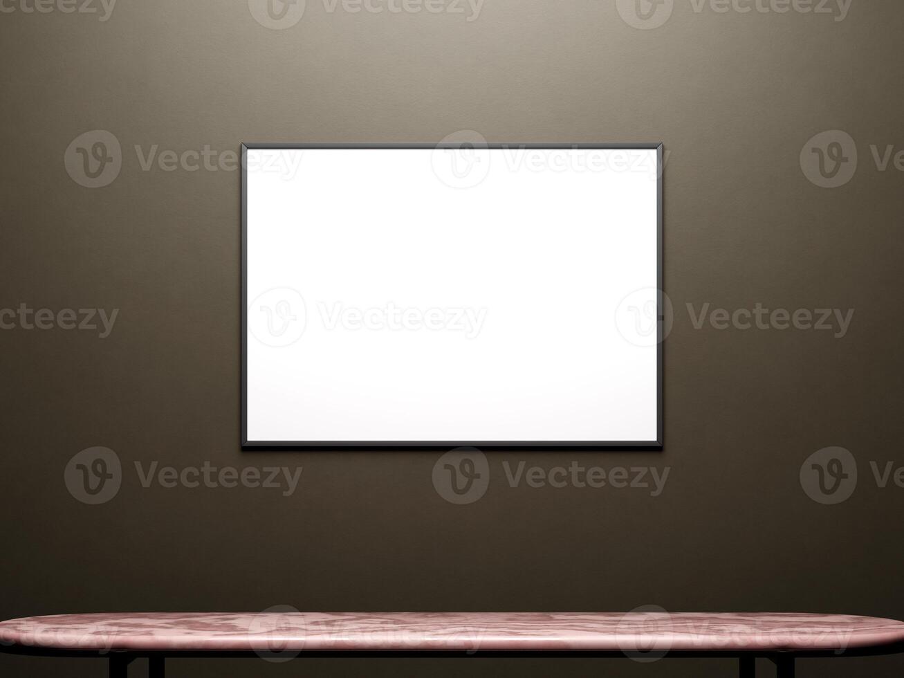 Mockup poster frame in modern interior background photo