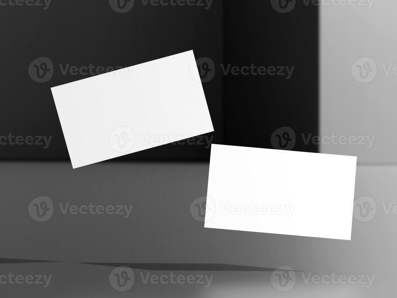 Realistic floating business branding cards template mockup photo