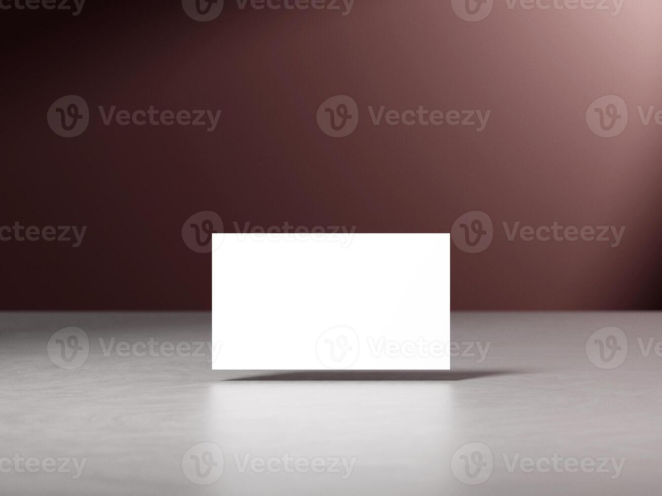 Elegant business card mockup on dark brown gradient background photo