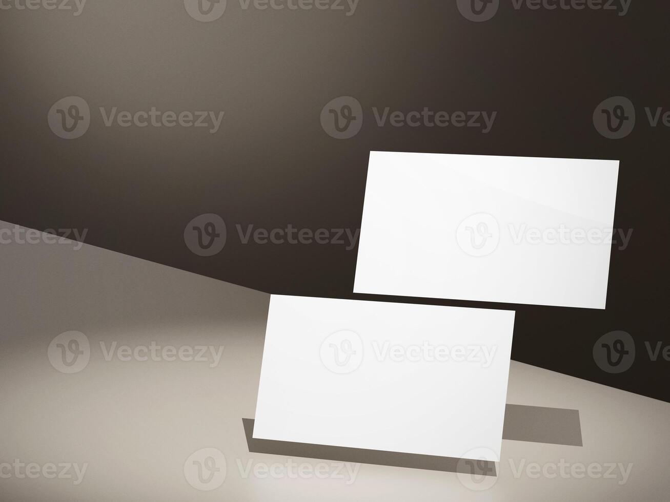 Elegant floating business card logo mockup presentation photo