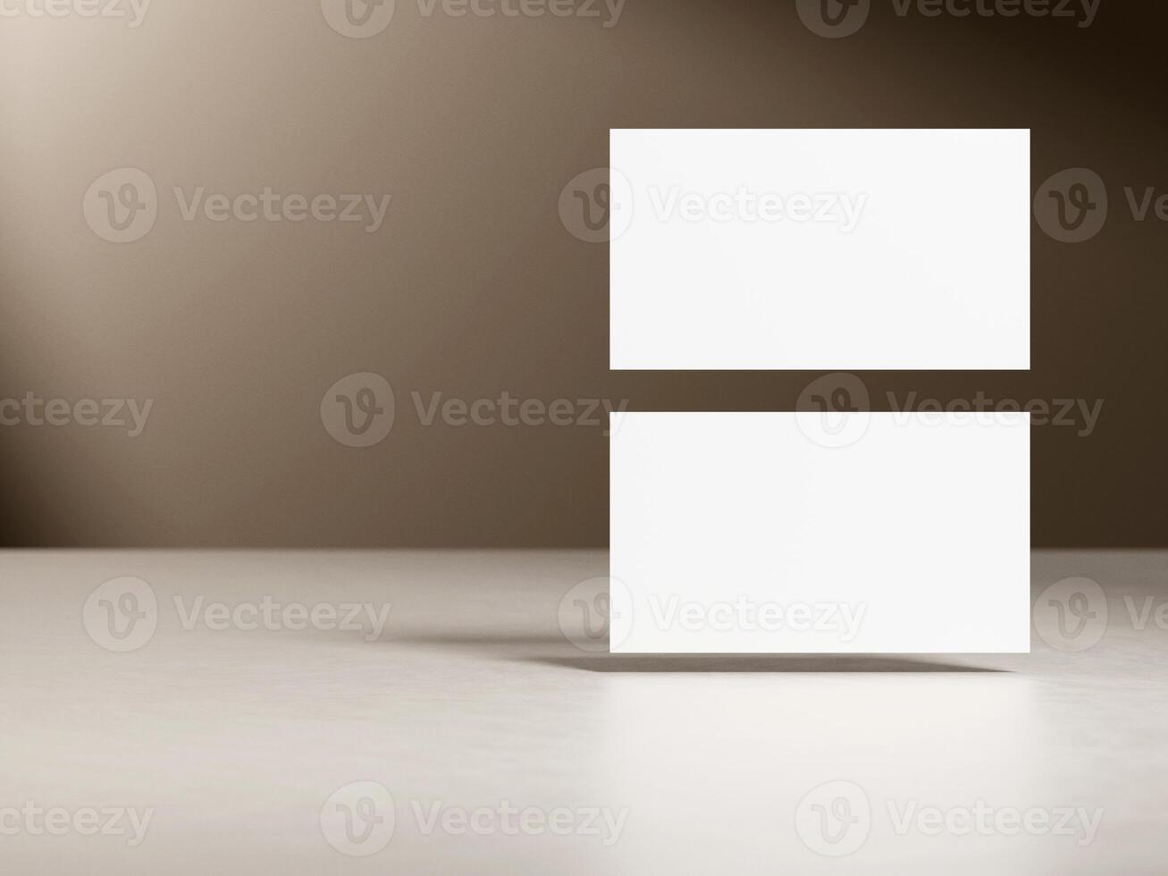 Elegant business card mockup on brown gradient background photo