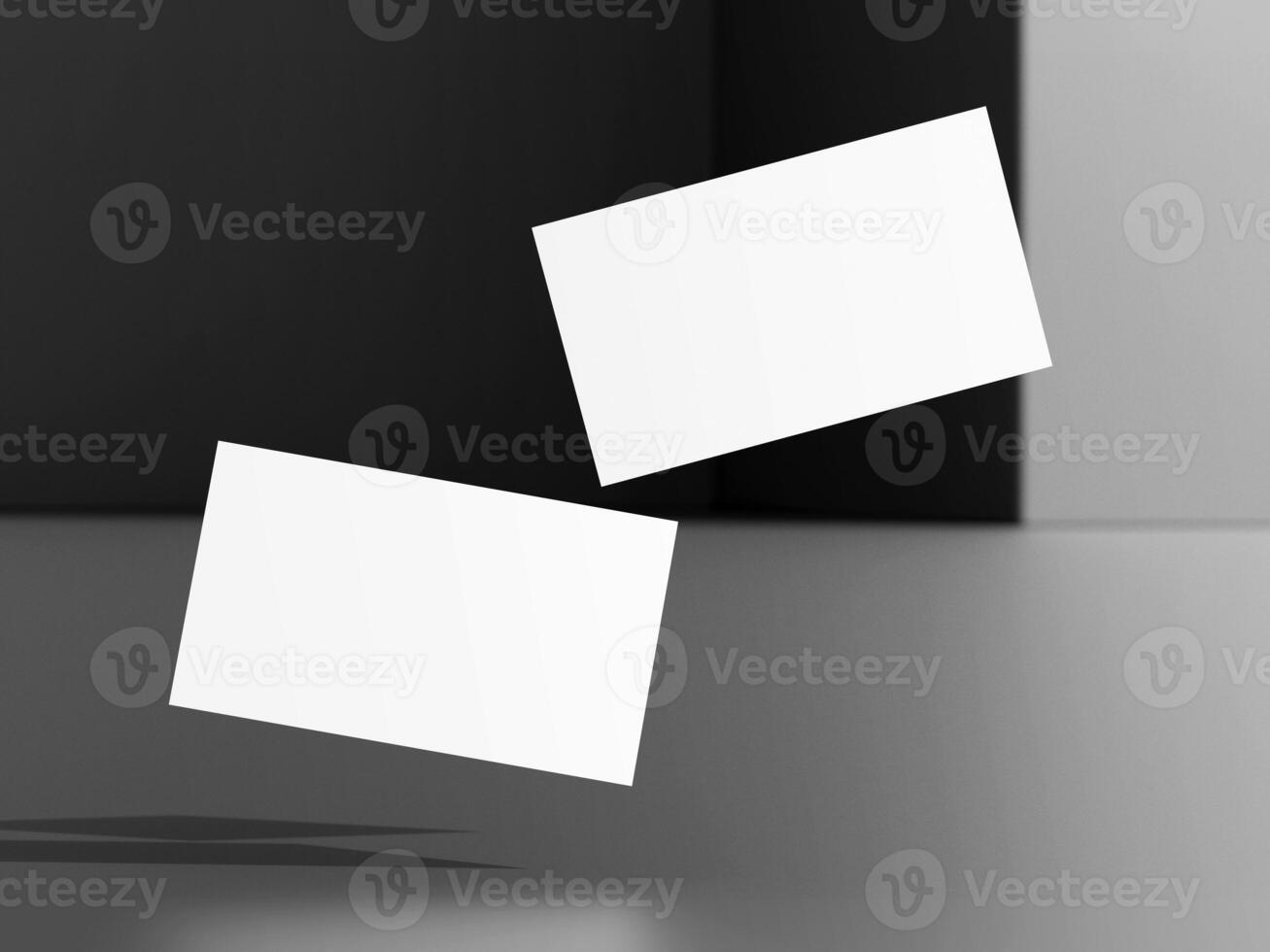 Realistic floating business branding cards template mockup photo