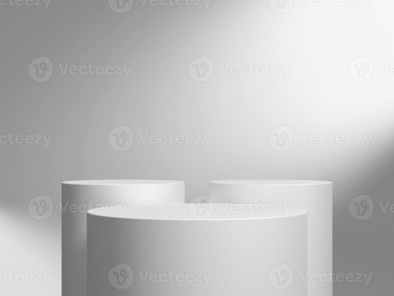 3d display product minimal scene with geometric podium platform. cylinder background 3d rendering with podium. stand for cosmetic products. Stage showcase on pedestal photo