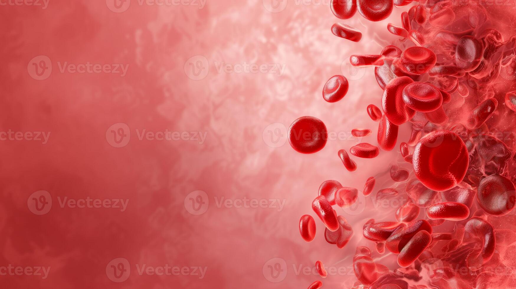 AI generated Dynamic 3D Red Blood Cells Flow photo