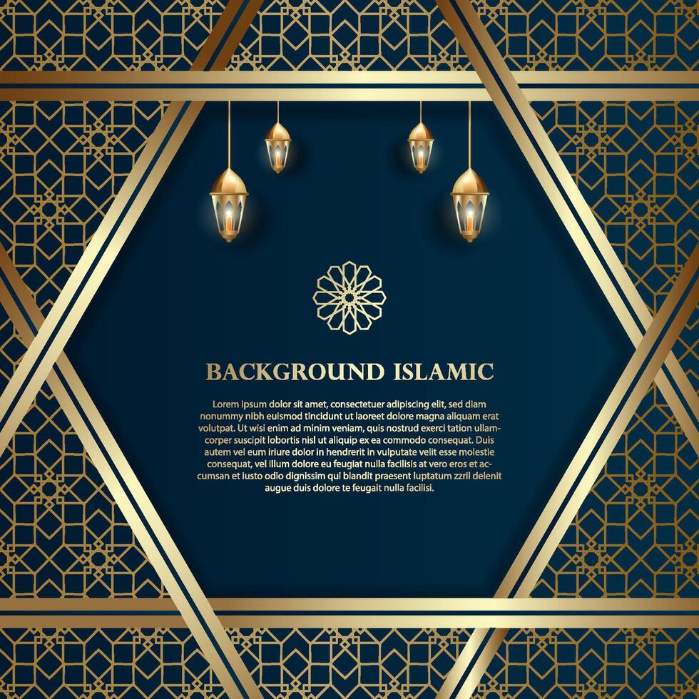 Islamic or Arabic background. luxury gold pattern color, dark color. can be used for celebration day greetings vector