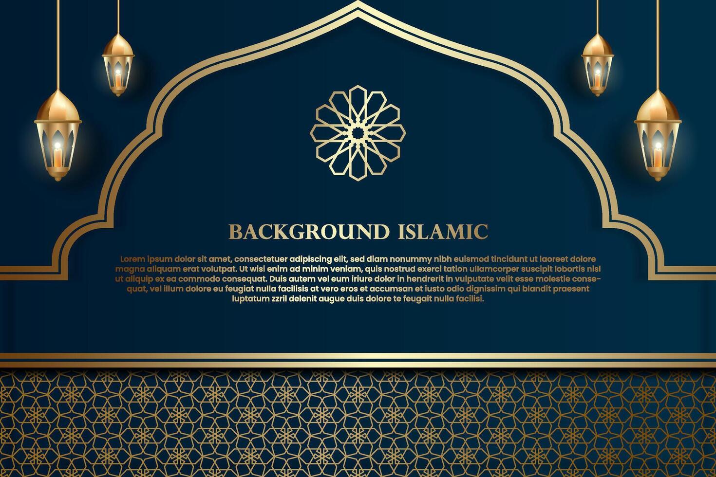 Islamic or Arabic background. luxury gold pattern color and dark color. can be used as an additional element of Islamic theme design vector