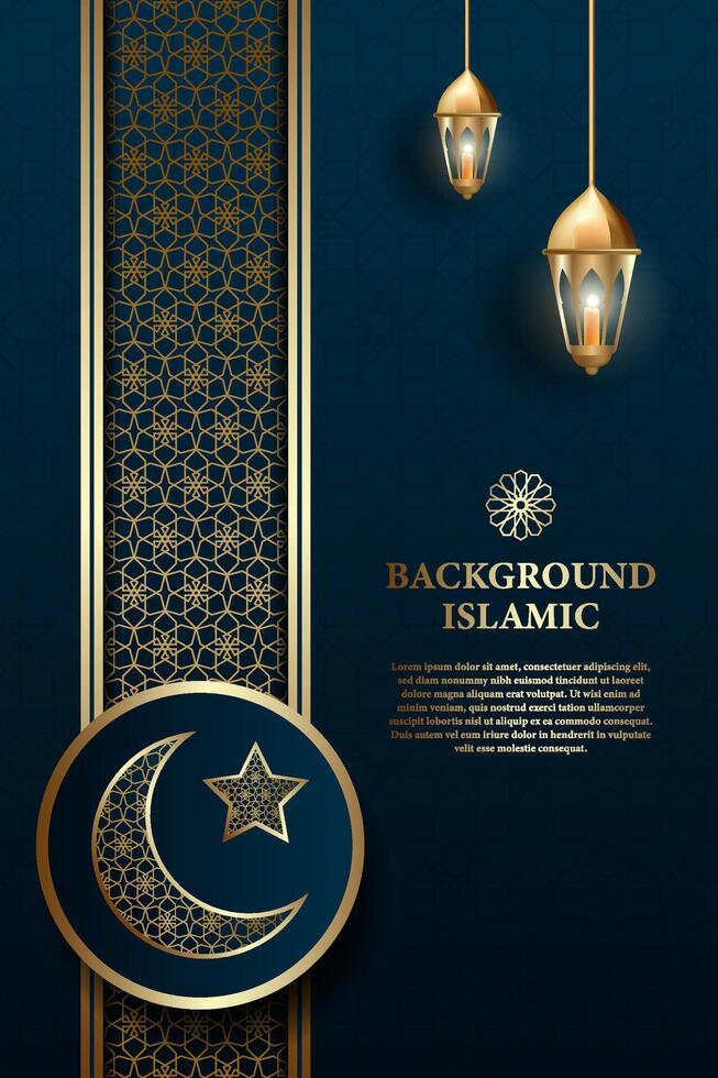 Islamic or Arabic background. luxury gold pattern color and dark color. can be used as an additional element of Islamic theme design vector