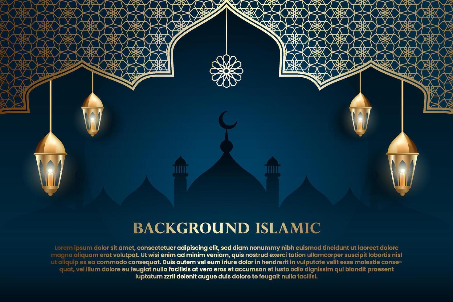 Islamic or Arabic background. luxury gold pattern color and dark color. can be used as an additional element of Islamic theme design vector
