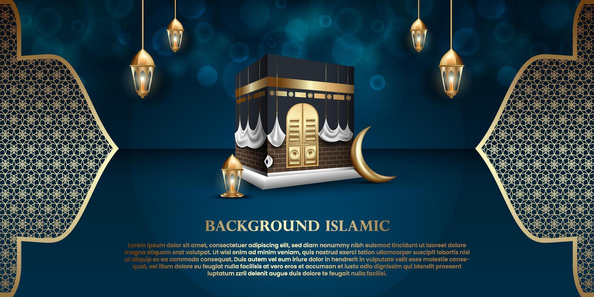 Islamic or Arabic background. luxury gold pattern color and dark color. can be used as an additional element of Islamic theme design vector