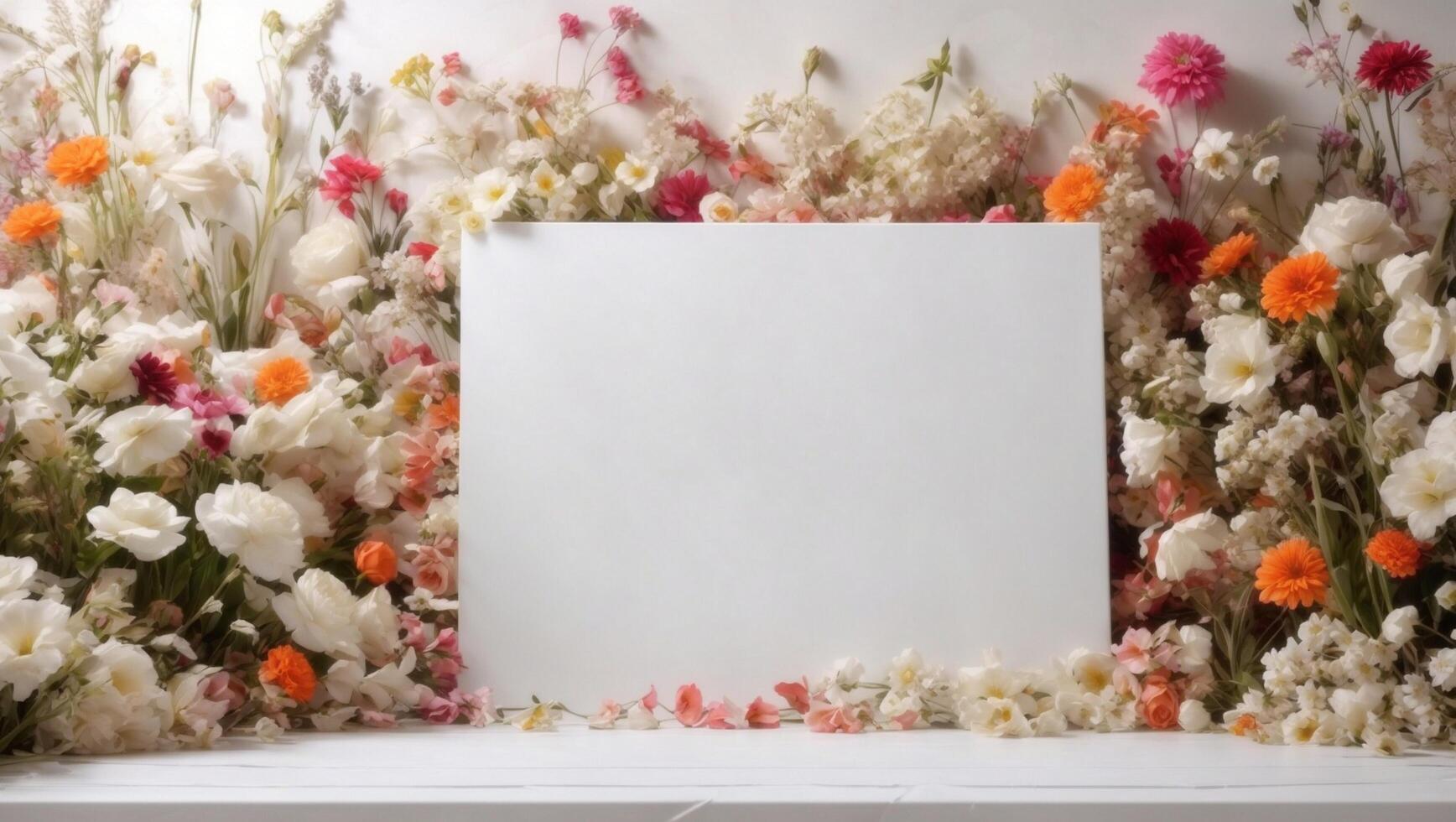 AI generated Floral Background Design With blank space photo