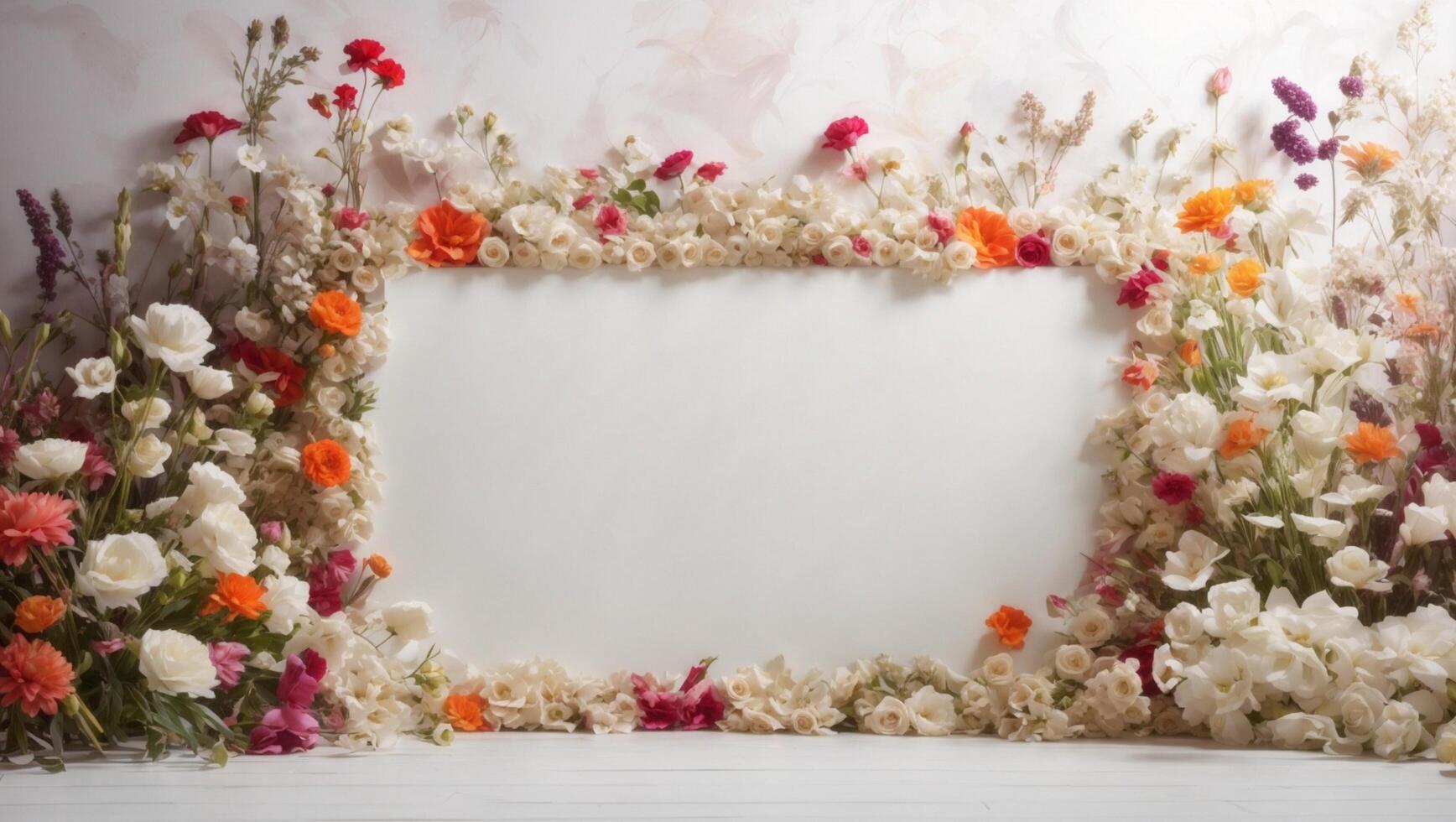 AI generated Floral Background Design With blank space photo