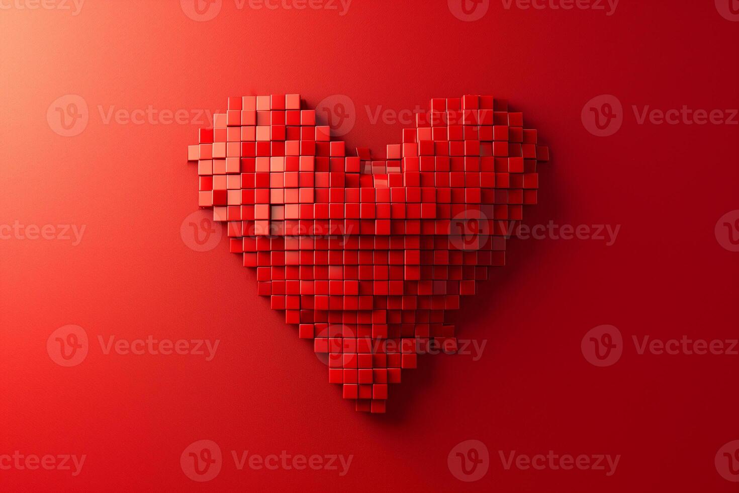 AI generated Pixel Heart Animation, Valentines Romance Theme photo