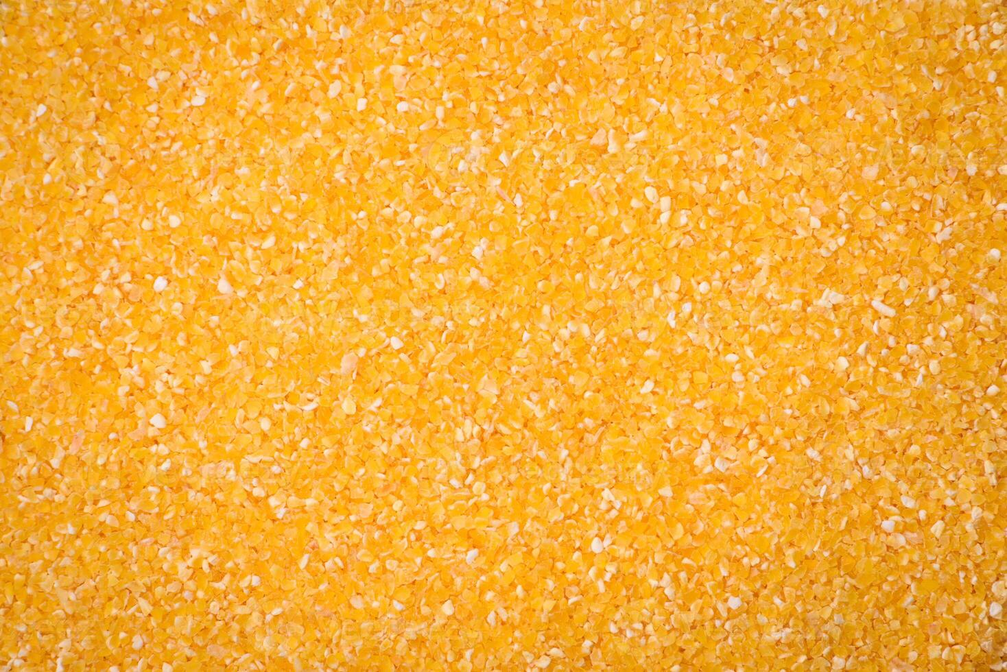 Corn grains or particles are yellow in color when raw photo