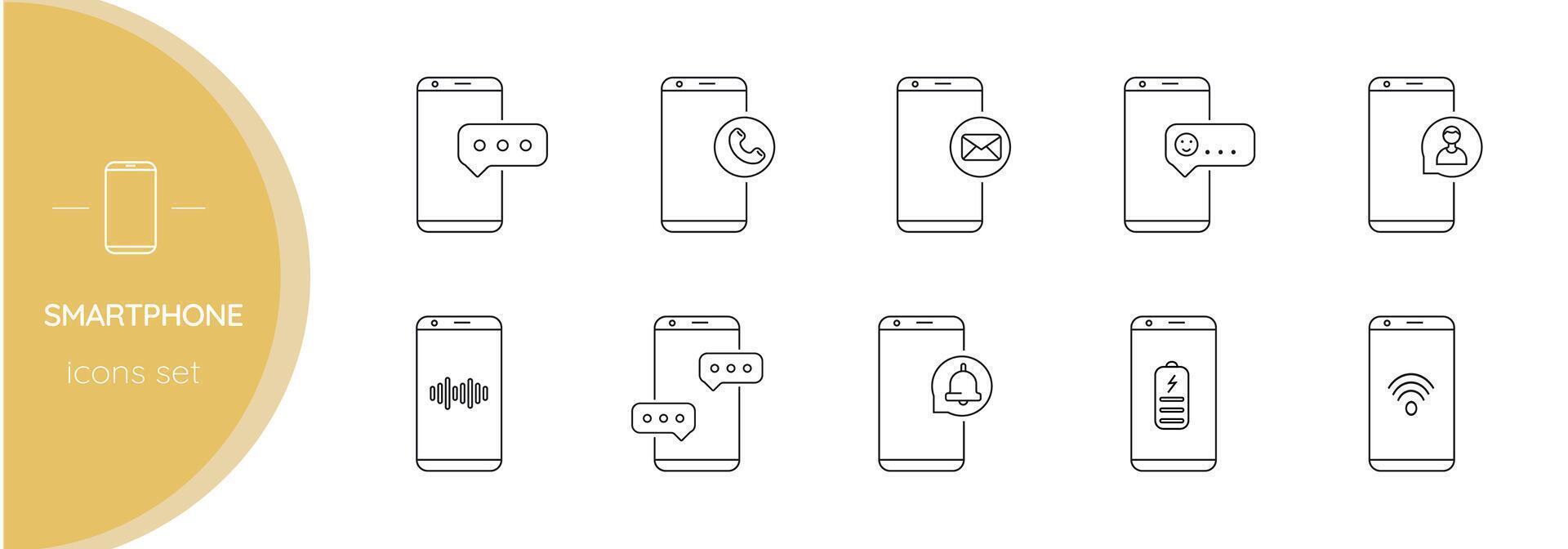 teléfono inteligente conjunto de vector iconos