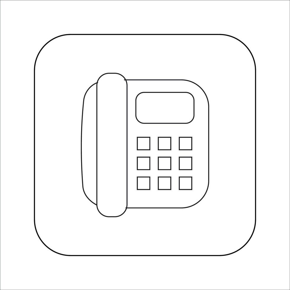 Telephone. Vector linear icon. Isolated
