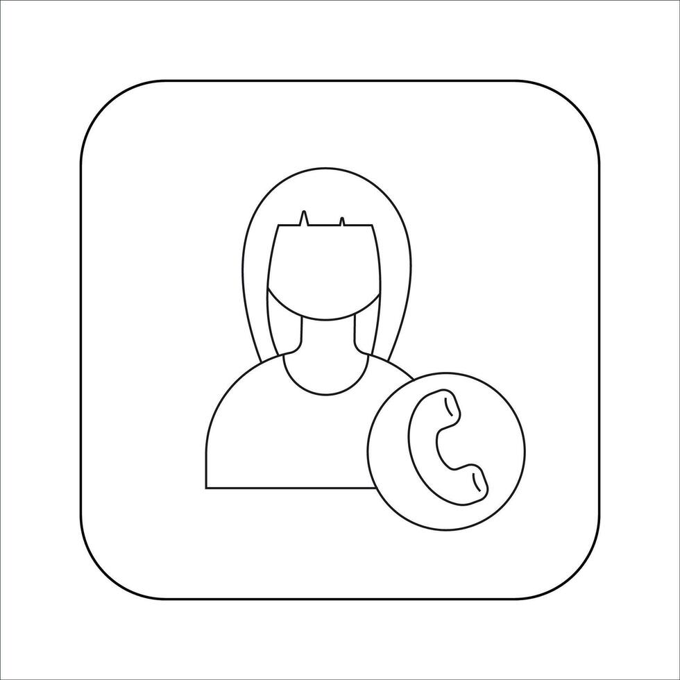 Telephone. Vector linear icon. Isolated