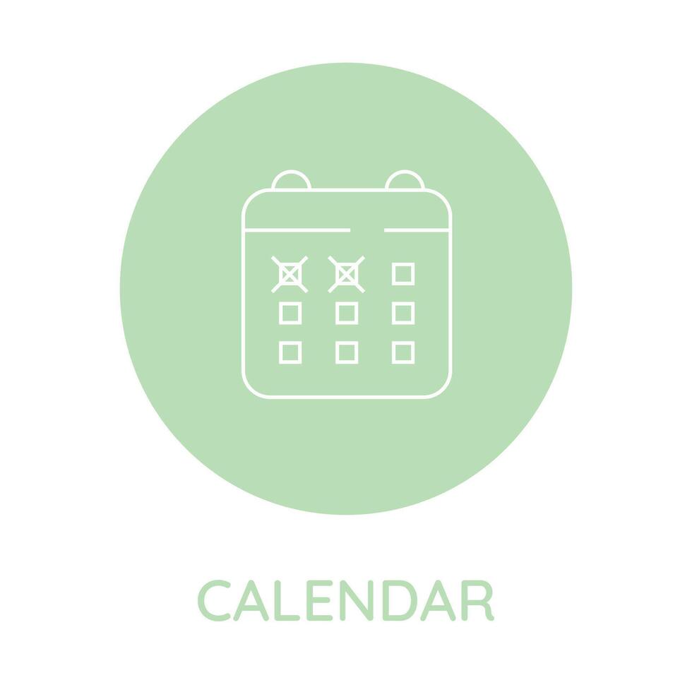 Calendar. Vector linear icon on background