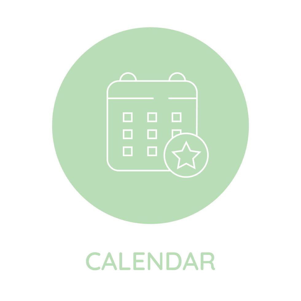 Calendar. Vector linear icon on background