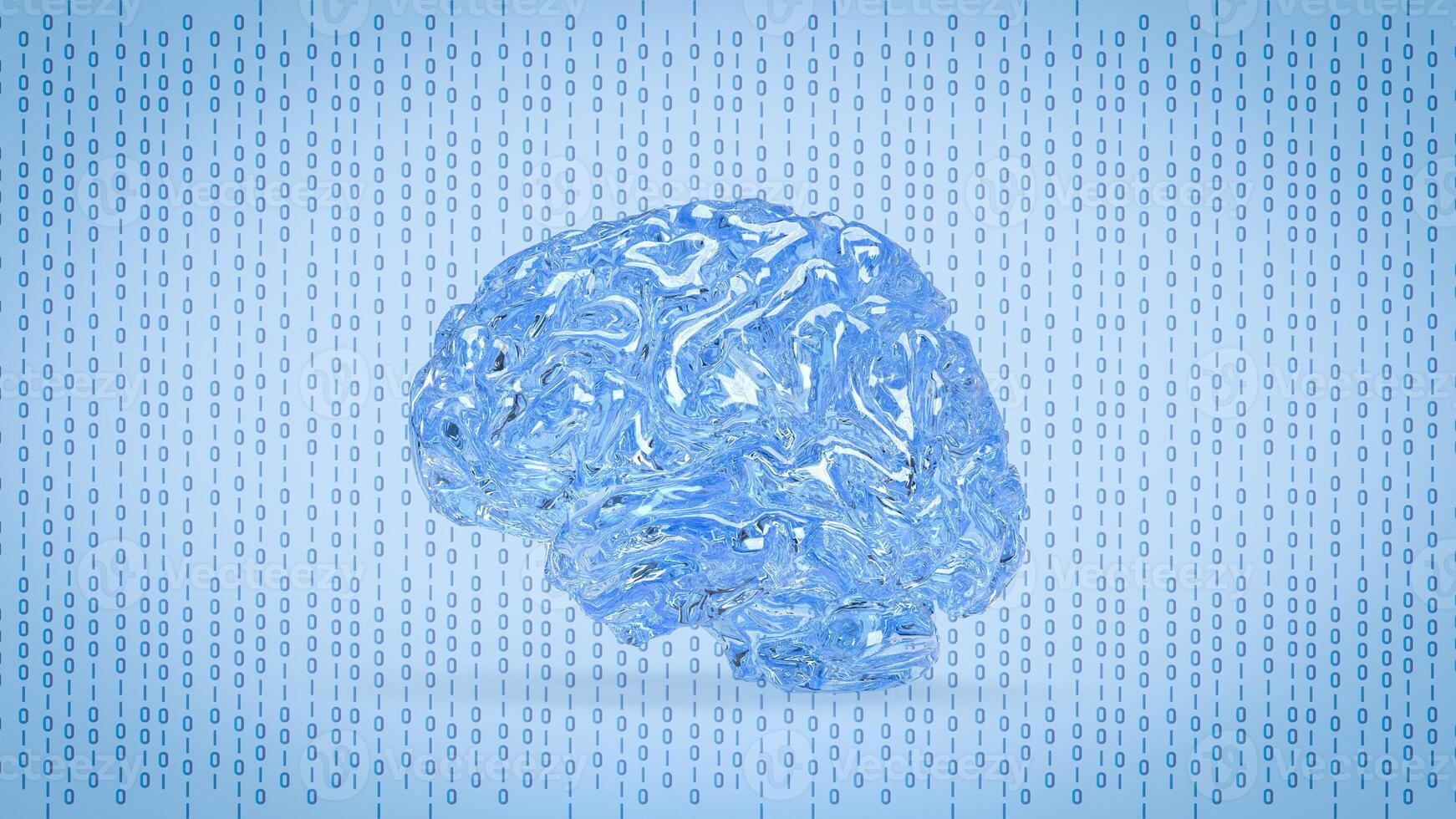 The Brain on digital Background for machine learning  or ai concept 3d rendering. photo