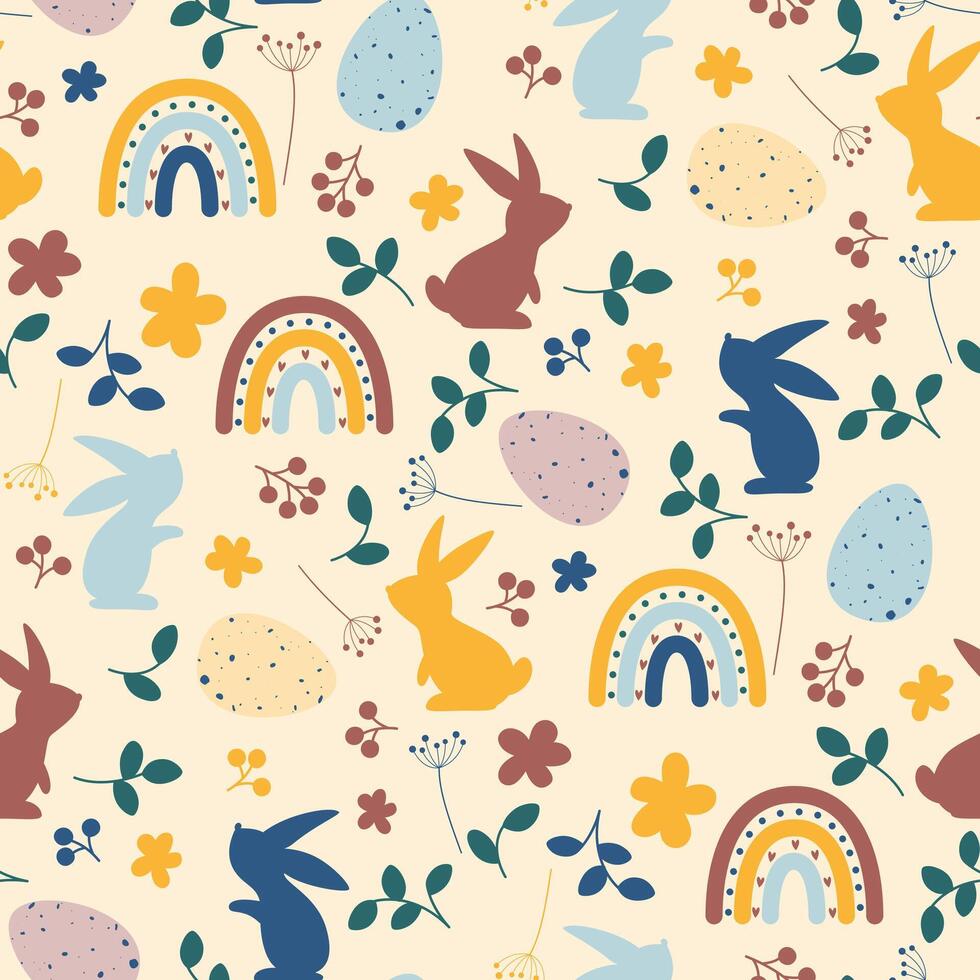 easter seamless pattern vector
