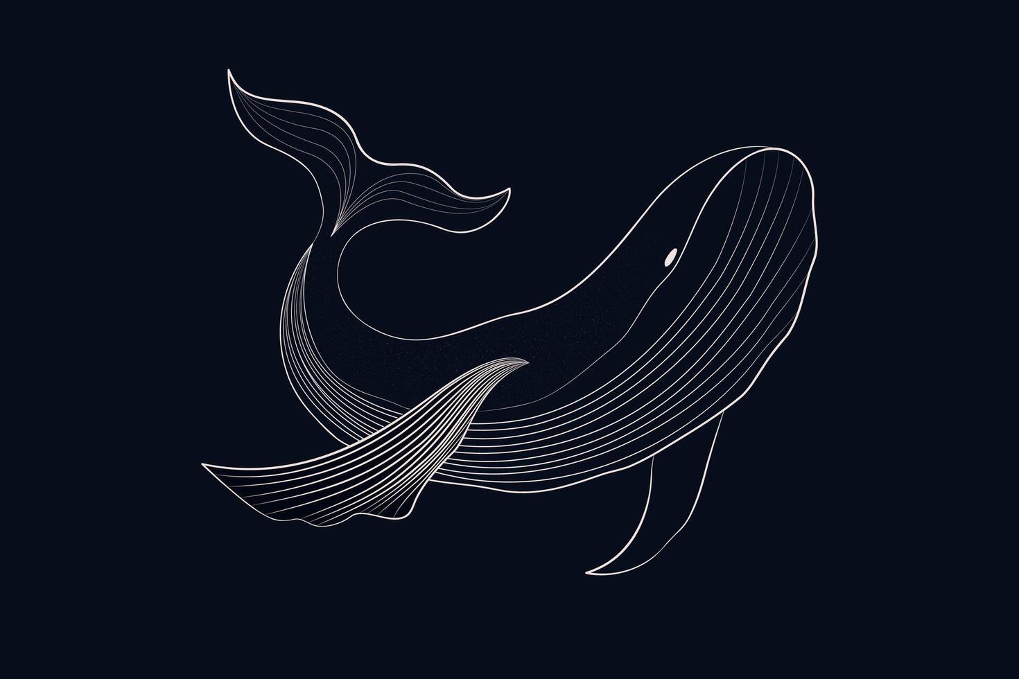 línea Arte ballena vector