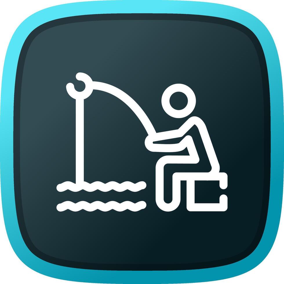 Shore Fishing Creative Icon Design vector