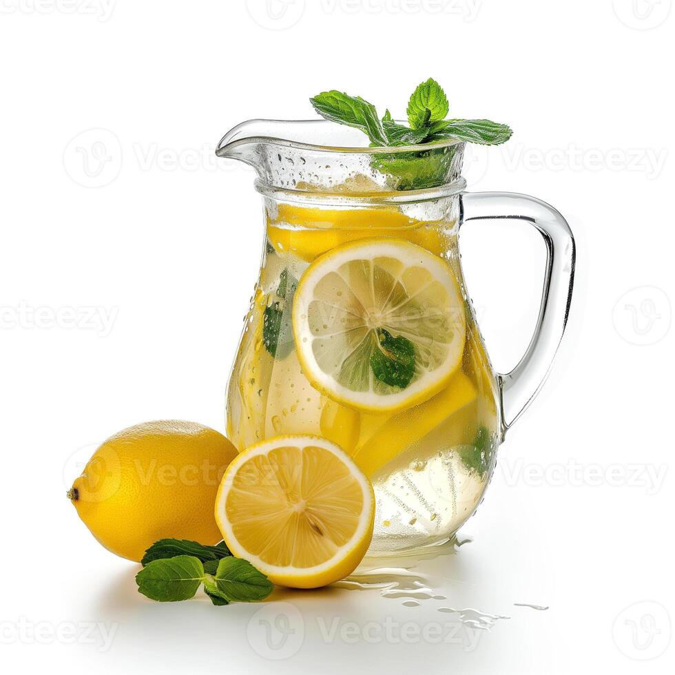 AI generated A lemonade pitcher isolated on a transparent background photo