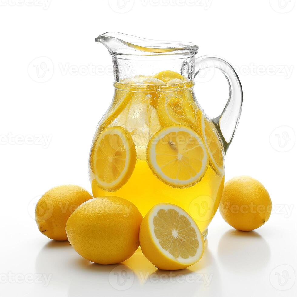 AI generated A lemonade pitcher isolated on a transparent background photo