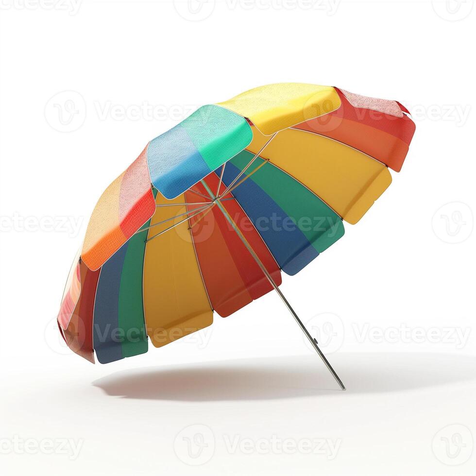 AI generated A beach umbrella isolated on a transparent background photo