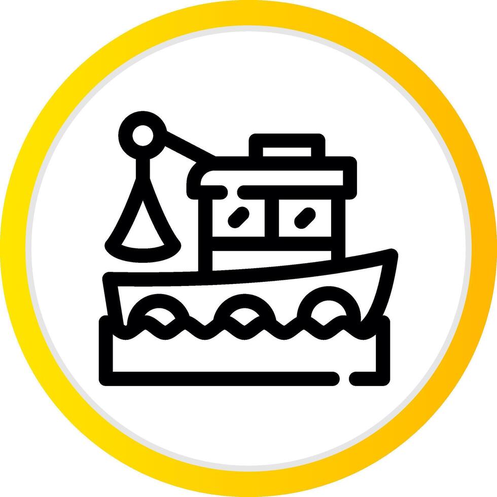 Fishing Boat Creative Icon Design vector