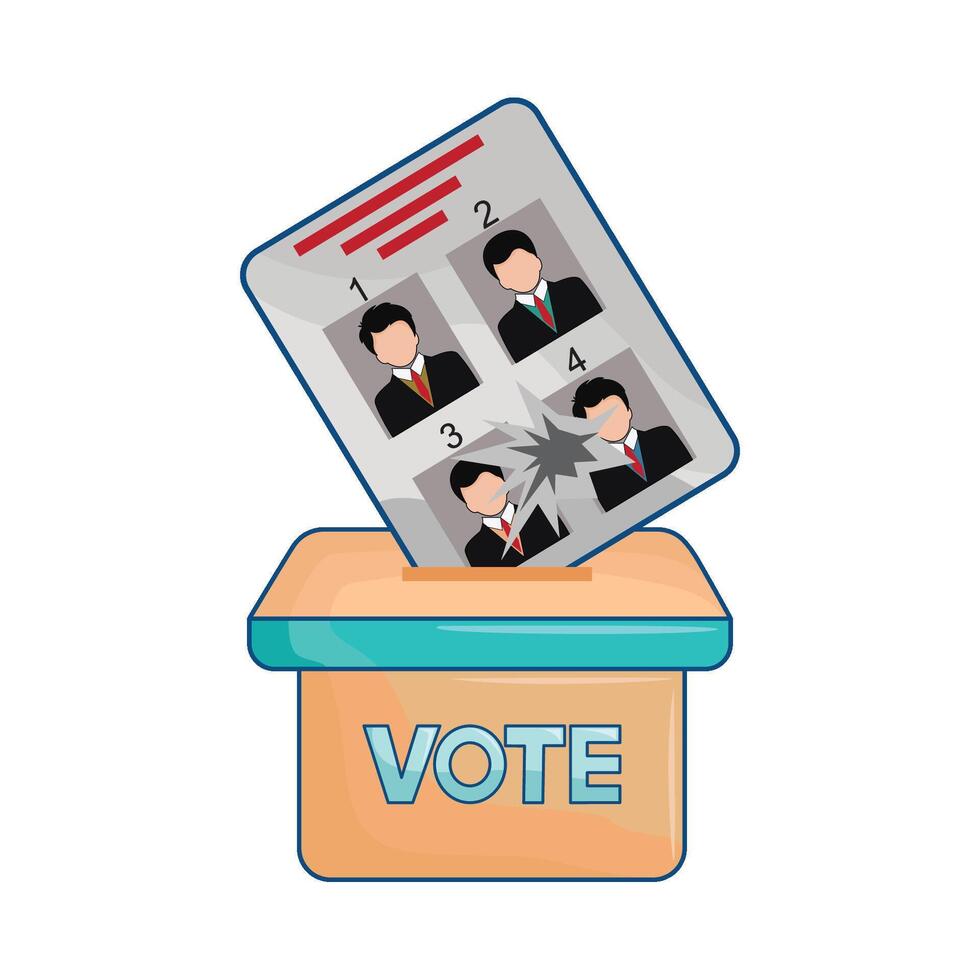 ilustración de votación caja vector