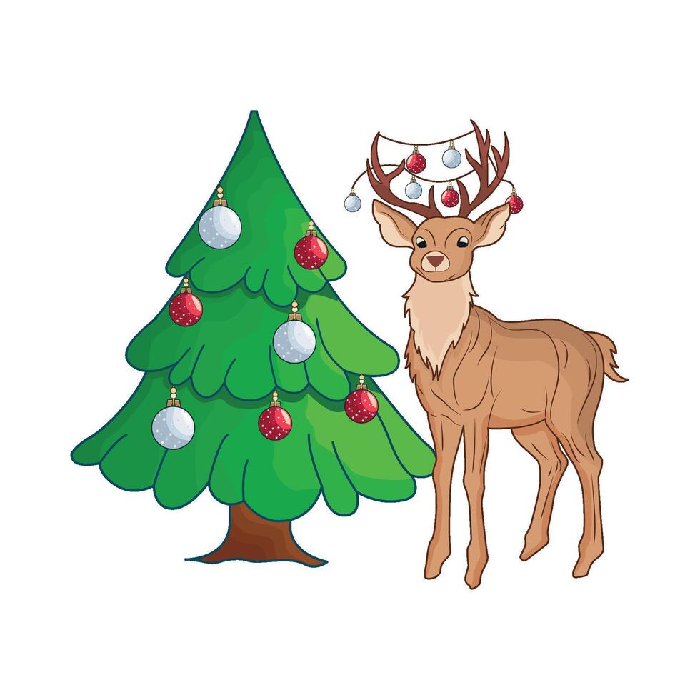 illustration of reindeer vector