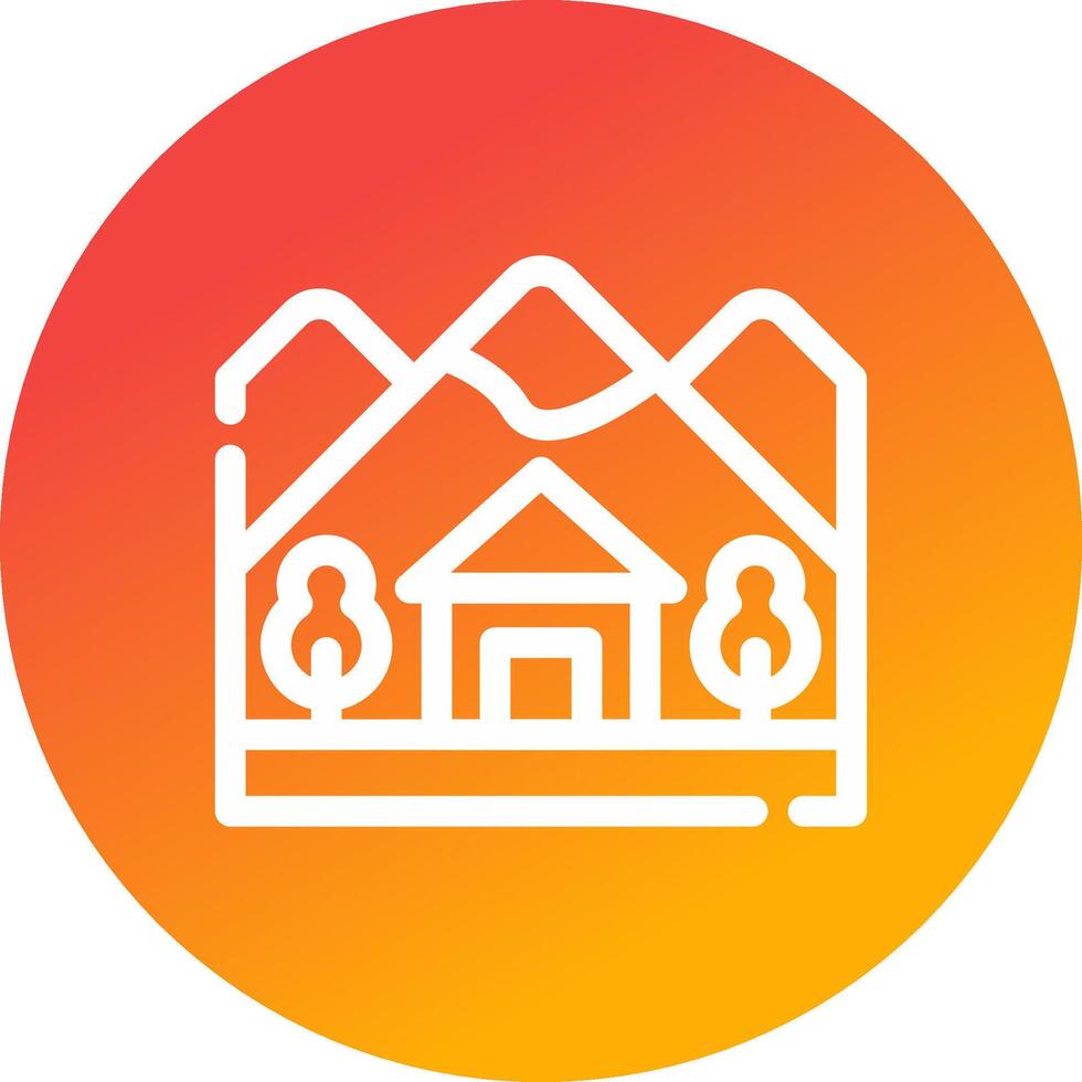 Cabin Landscape Creative Icon Design vector