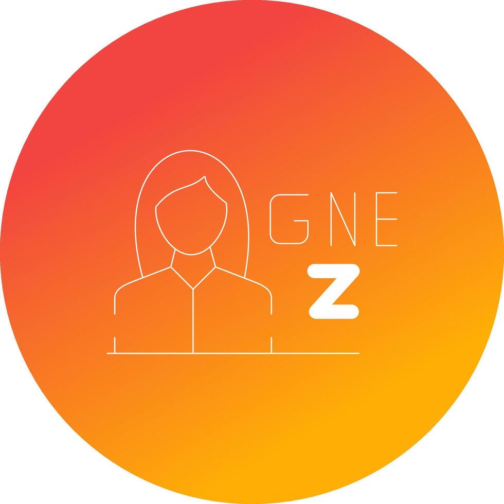 Gen Z Female Creative Icon Design vector