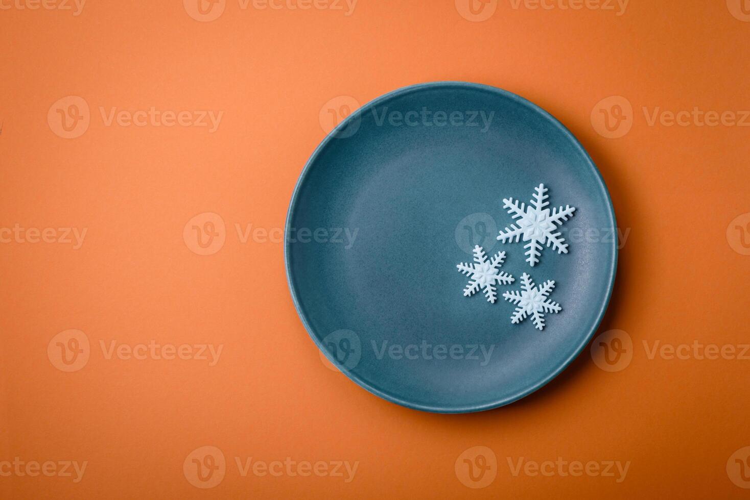 Beautiful winter snowflakes on a plain background with copy space photo